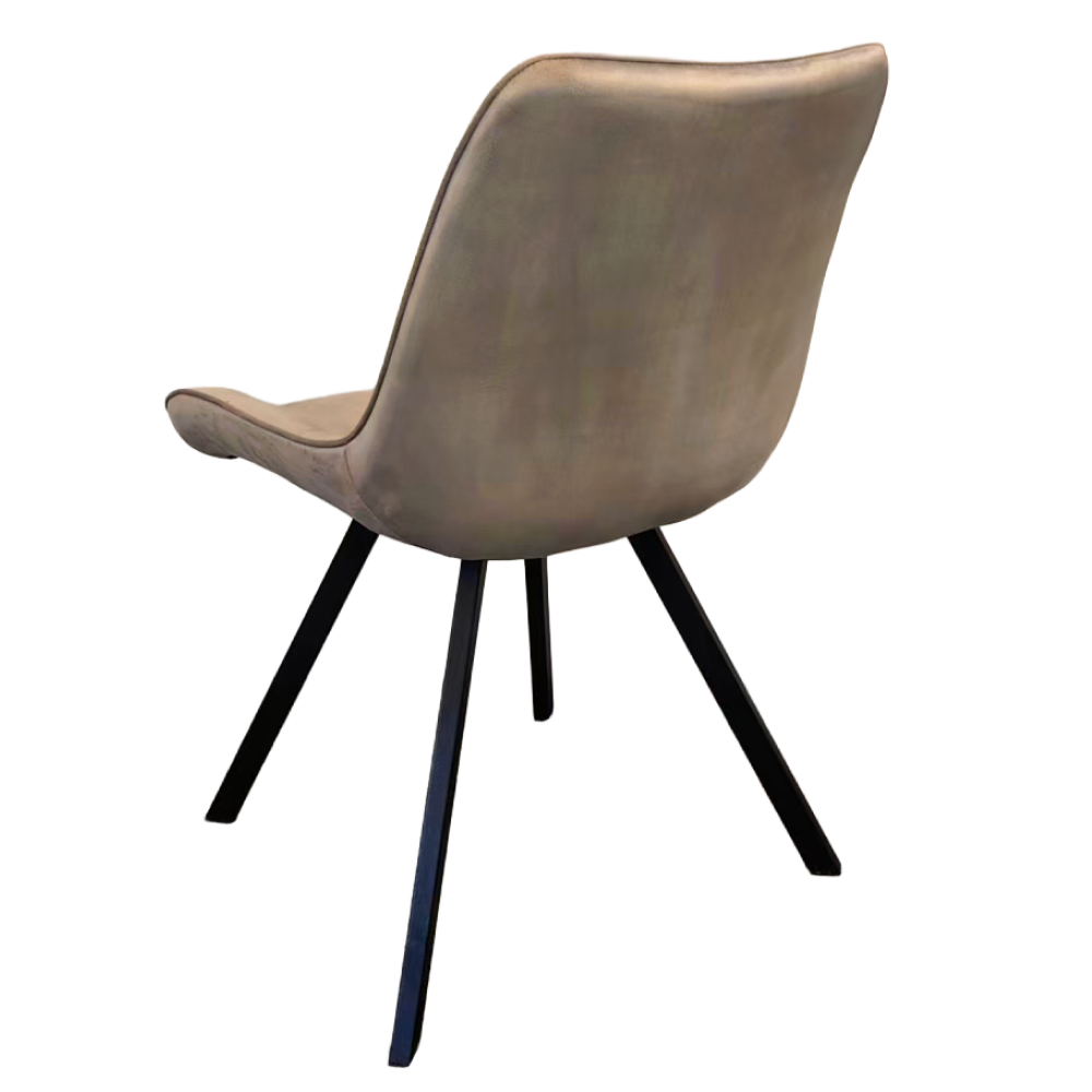 Scaun de luat masa, ţesătură Velvet gri-maro Taupe/negru, SAMIRA