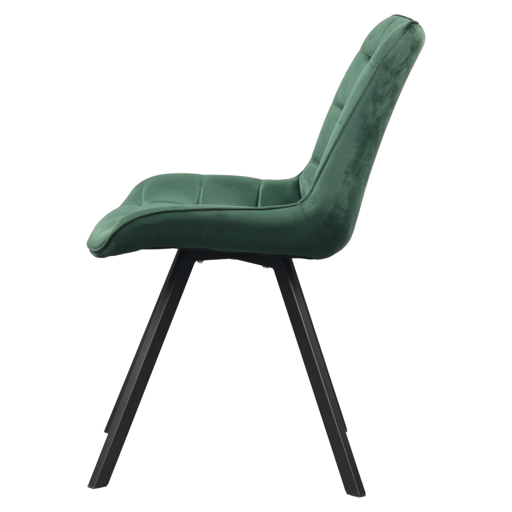 Scaun de luat masa, ţesătură Velvet verde închis/negru, SAMIRA