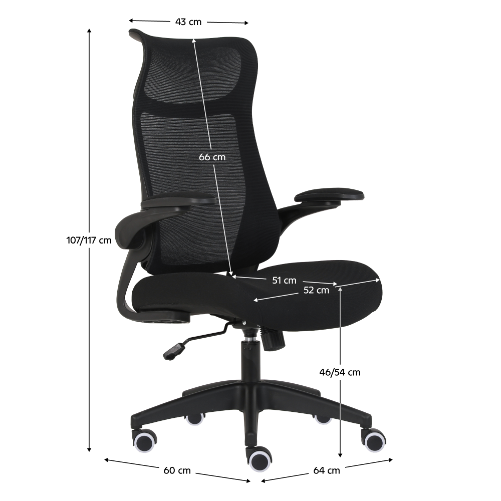 Scaun de birou, negru, SETON