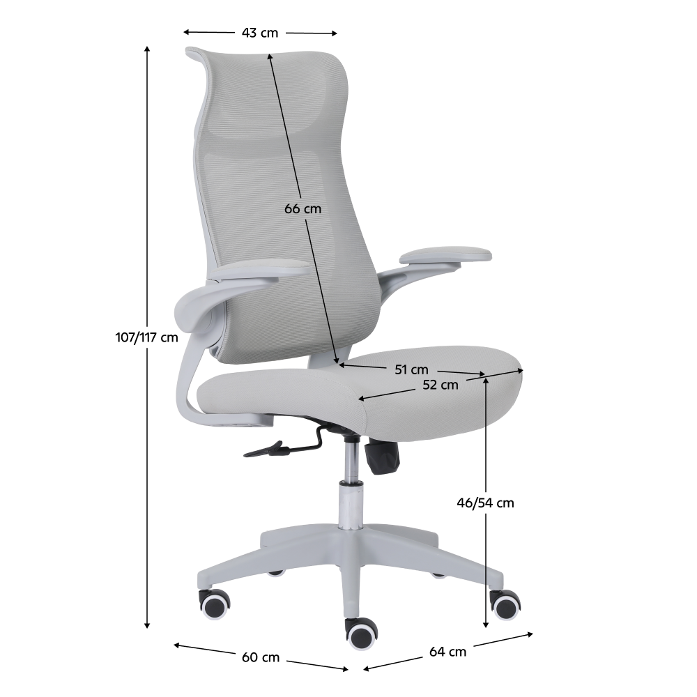 Scaun de birou, gri, SETON