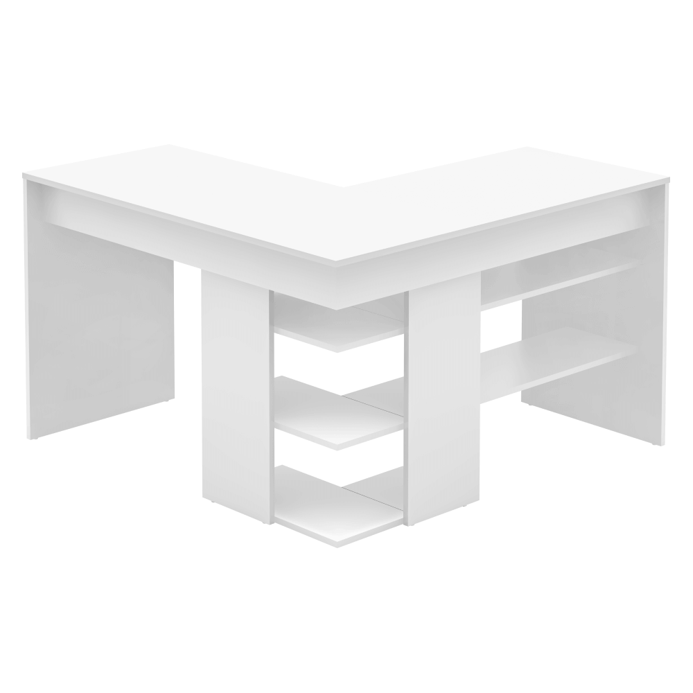 Masa PC de colţ, albă, TAMARI