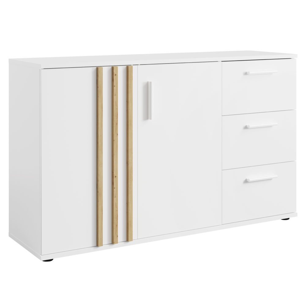 Comoda, 2D3S, alb/stejar artisan, TOLIS TYP 3