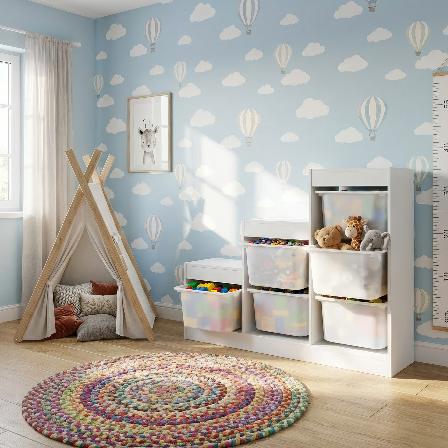 Raft piramidă, alb, TRINIS