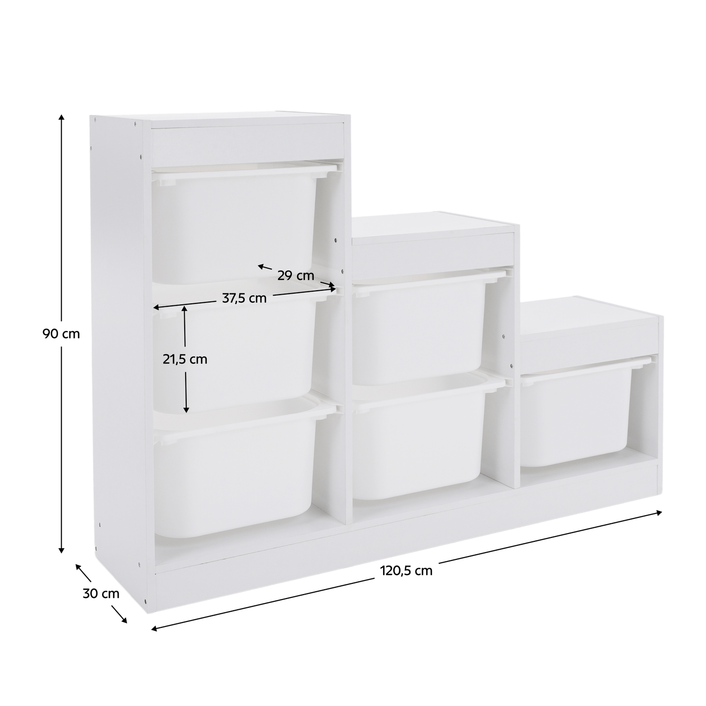 Raft piramidă, alb, TRINIS