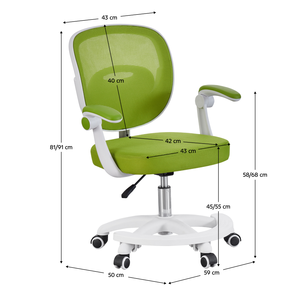 Scaun pivotant, verde/alb, TRIXI TYP 2