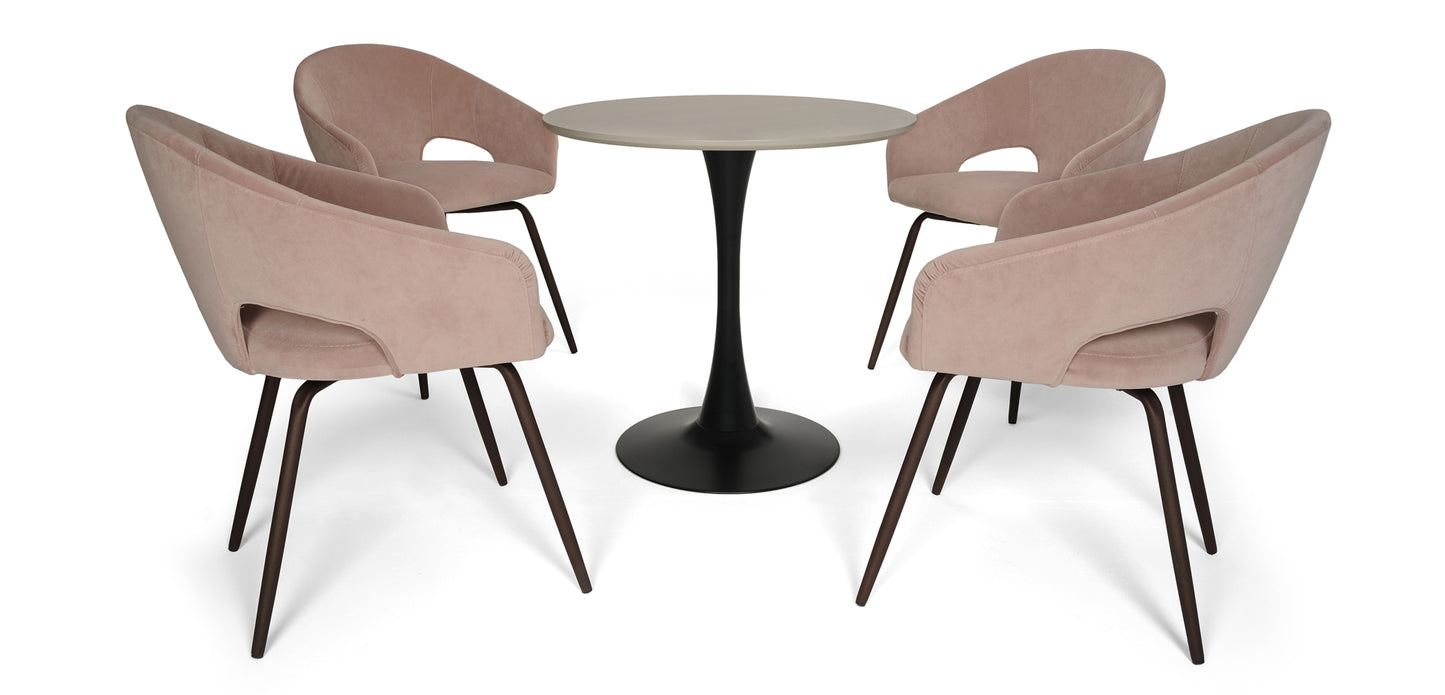 Scaun Twin, tapitat, picior metalic fix sau rotativ