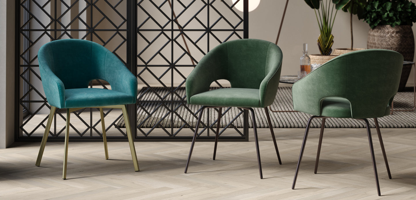 Scaun Twin, tapitat, picior metalic fix sau rotativ