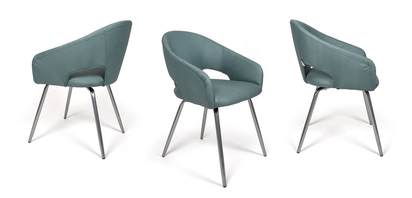 Scaun Twin, tapitat, picior metalic fix sau rotativ