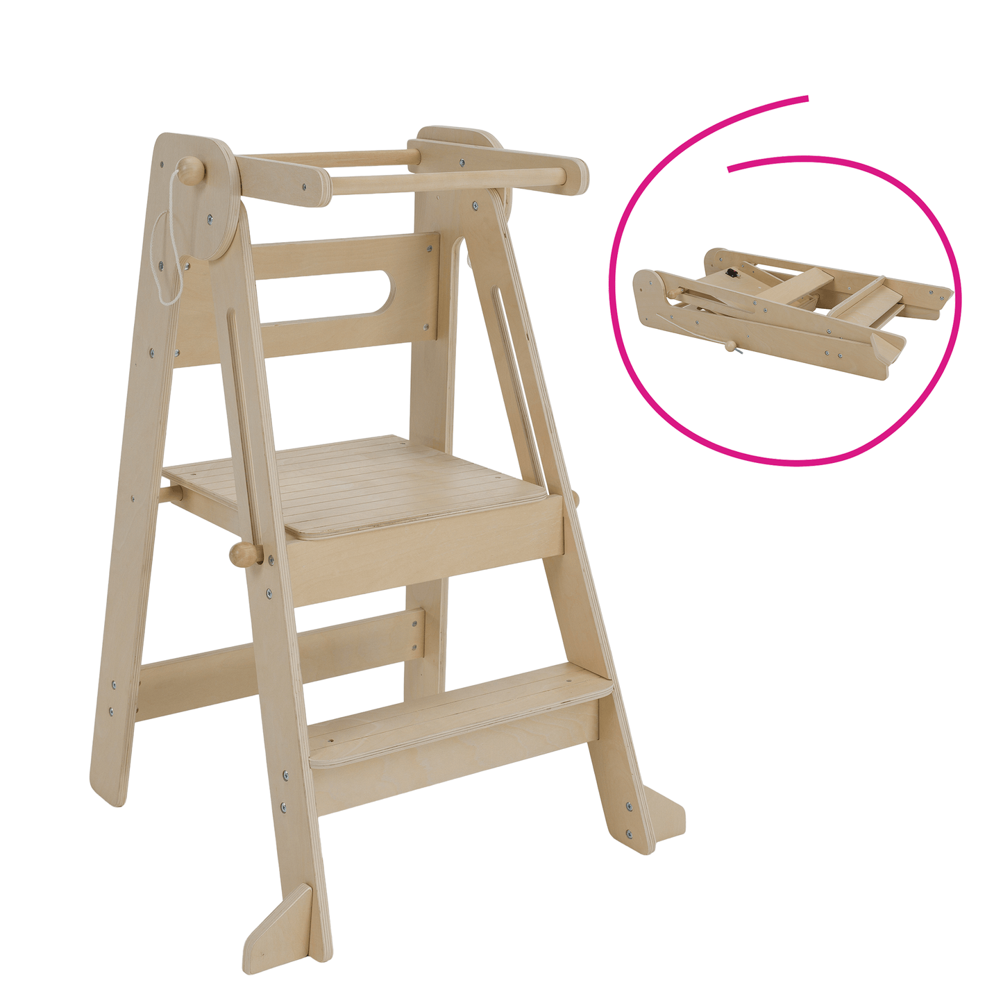 Turnul de învăţare pliabil Montessori, natural, URIAN