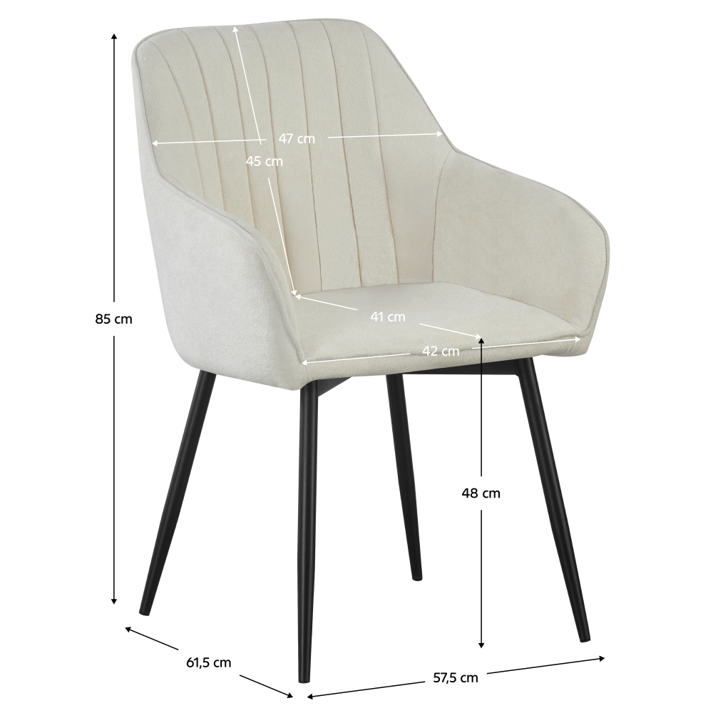 Fotoliu de design, crem/negru, VAJRO