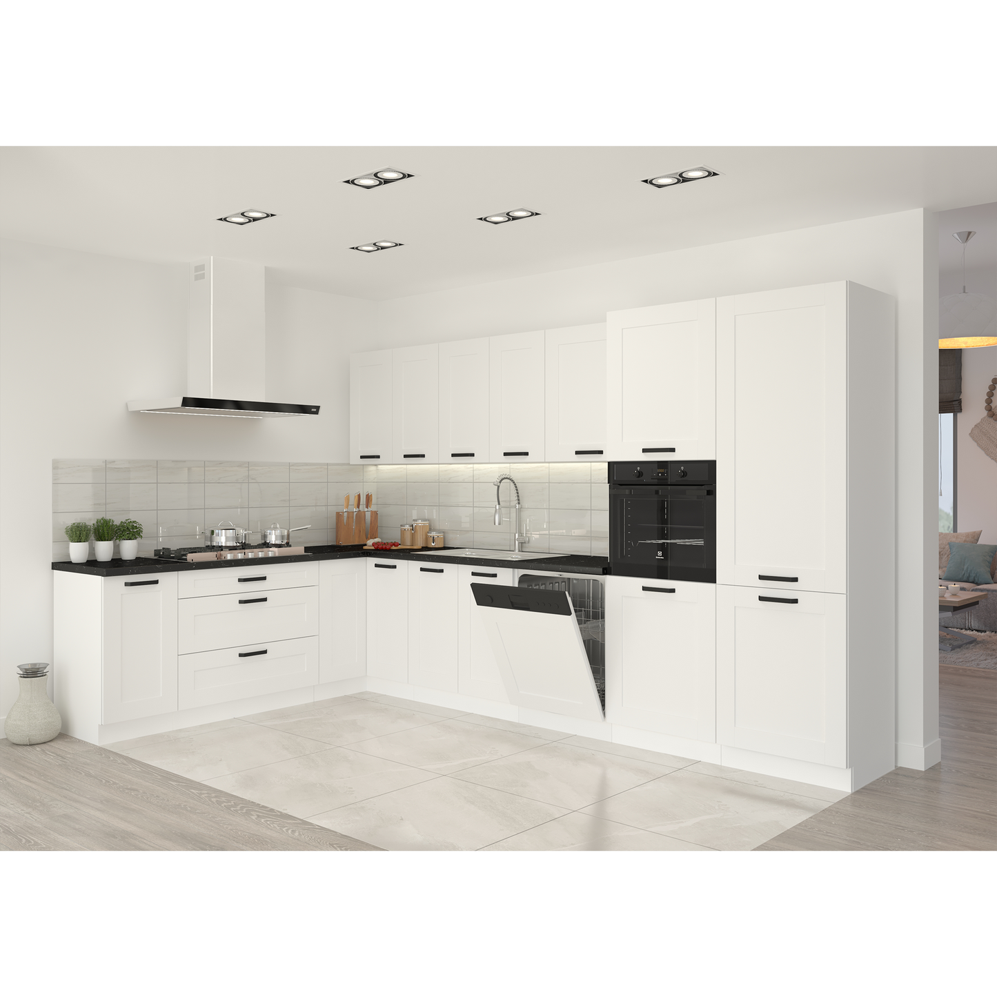 Uşă pentru maşină de spălat vase, albă/stejar artisan, LULA ZM 713x596