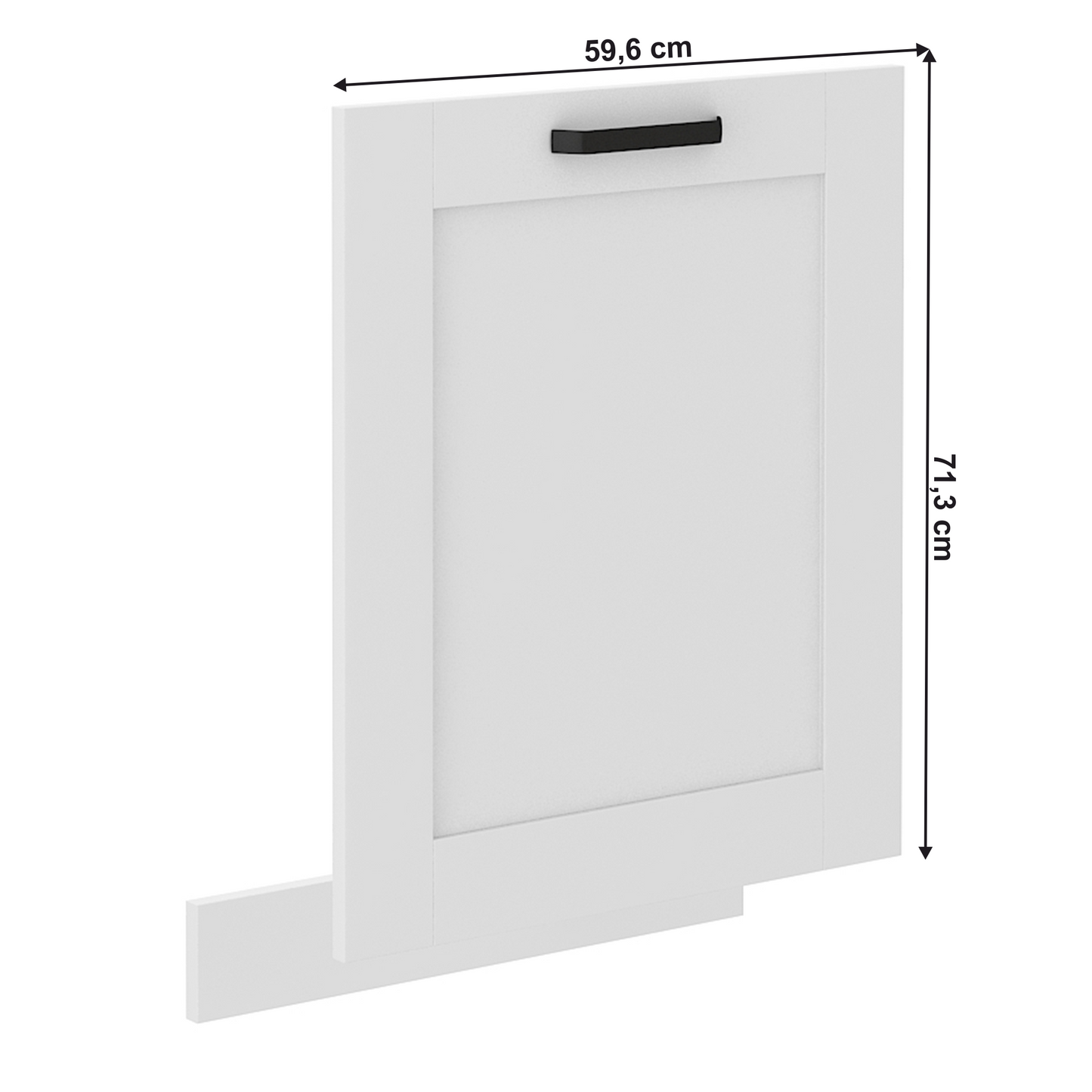 Uşă pentru maşină de spălat vase, albă/stejar artisan, LULA ZM 713x596