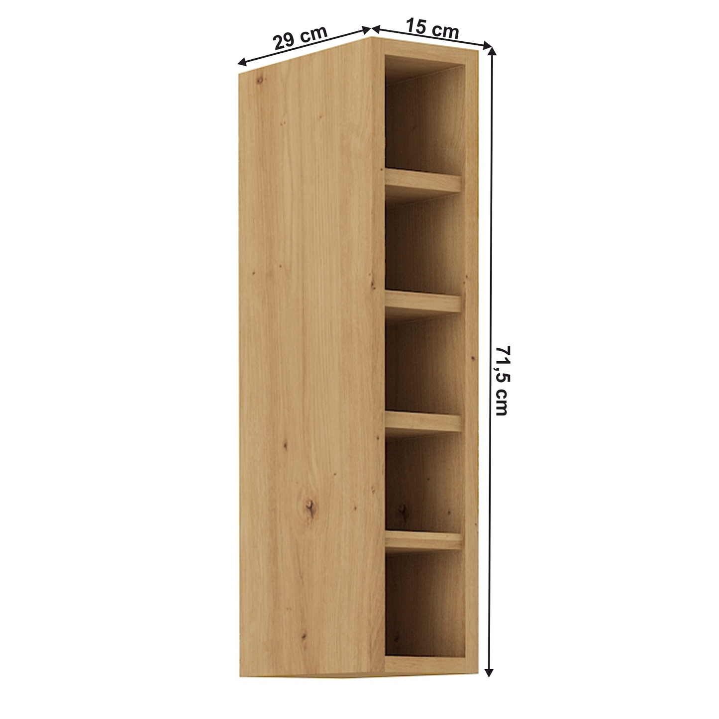 Dulap superior cu rafturi, stejar artisan, LULA 15 G-72 OTW