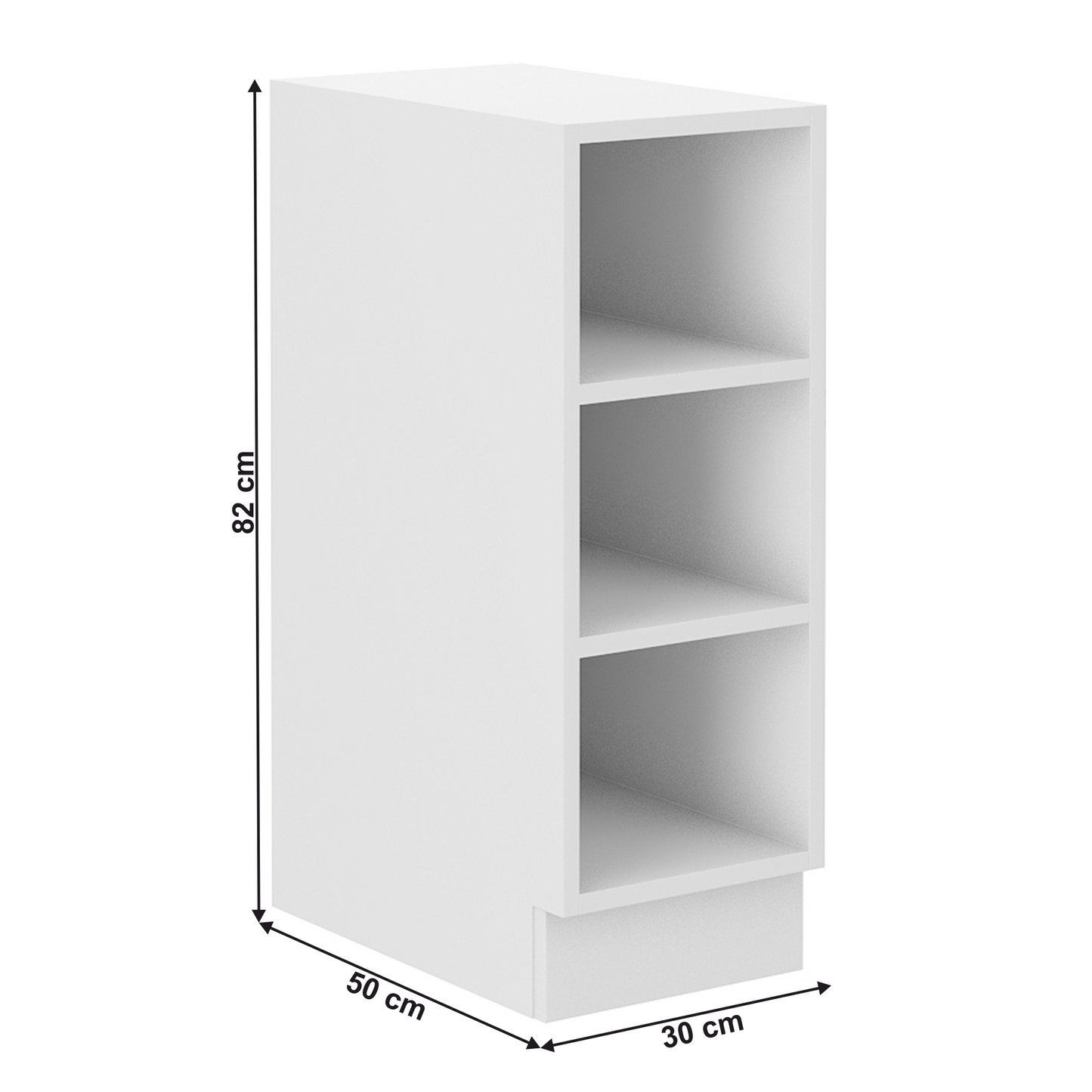 Dulap inferior cu rafturi, alb, LULA 30 D OTW BB