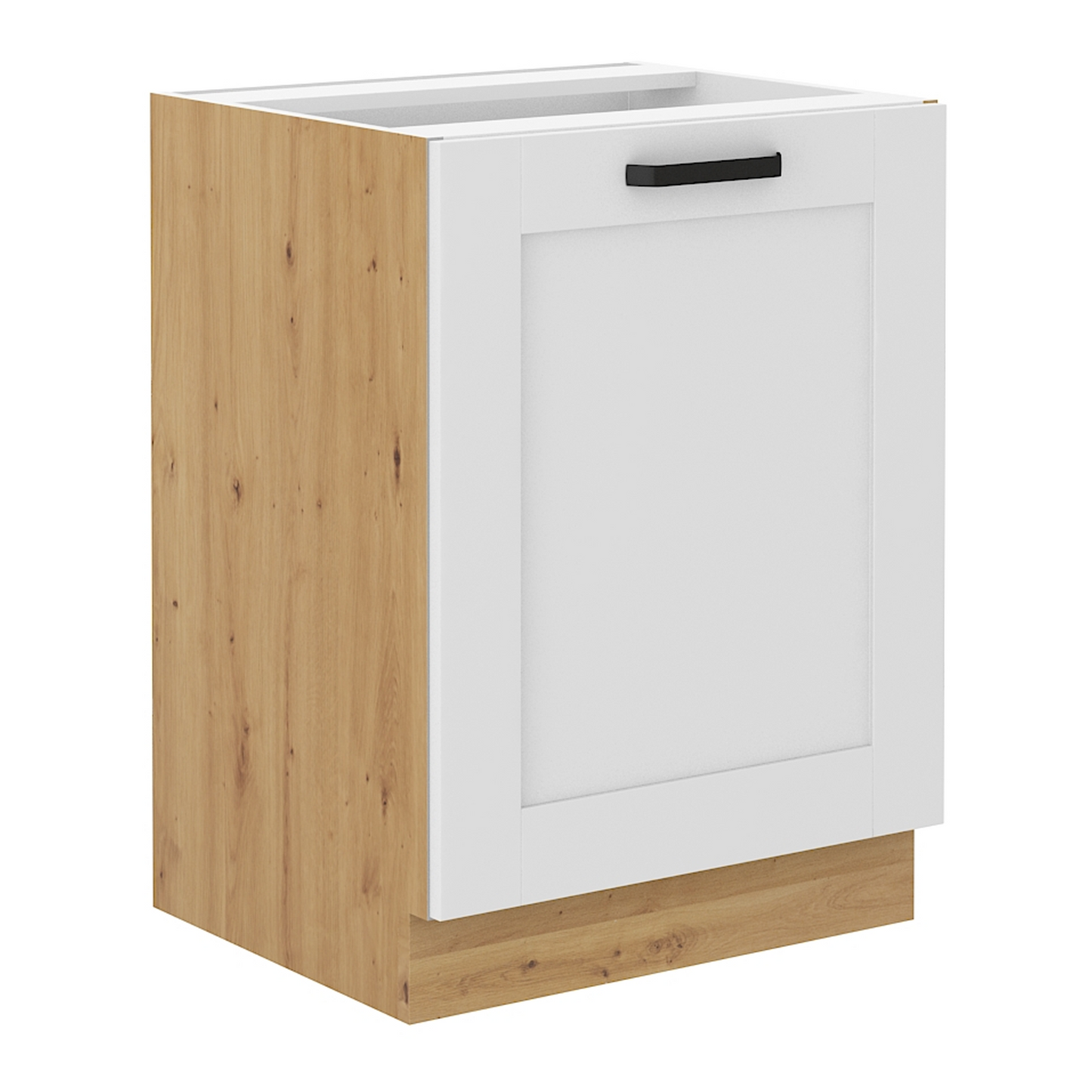 Dulap inferior, alb/stejar artisan, LULA 60 D 1F BB