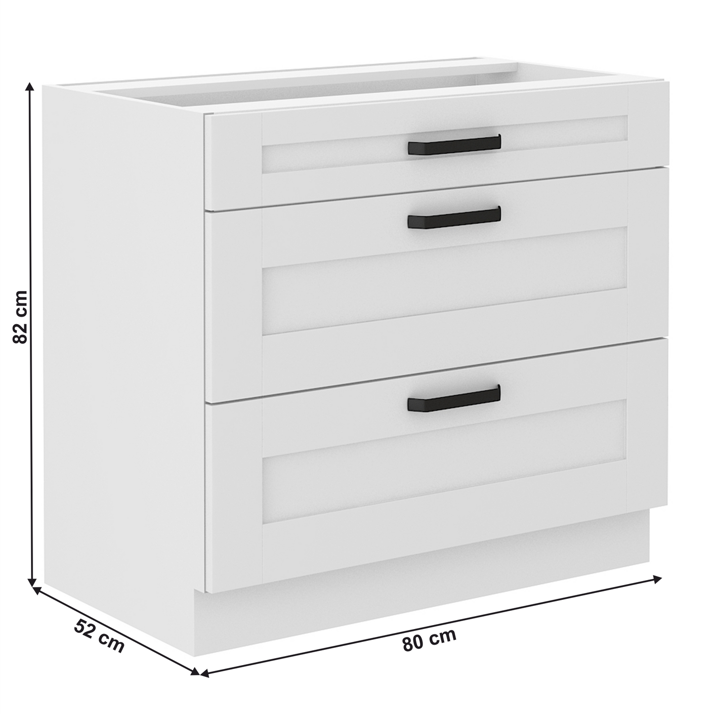 Dulap inferior, alb, LULA 80 D 3S BB