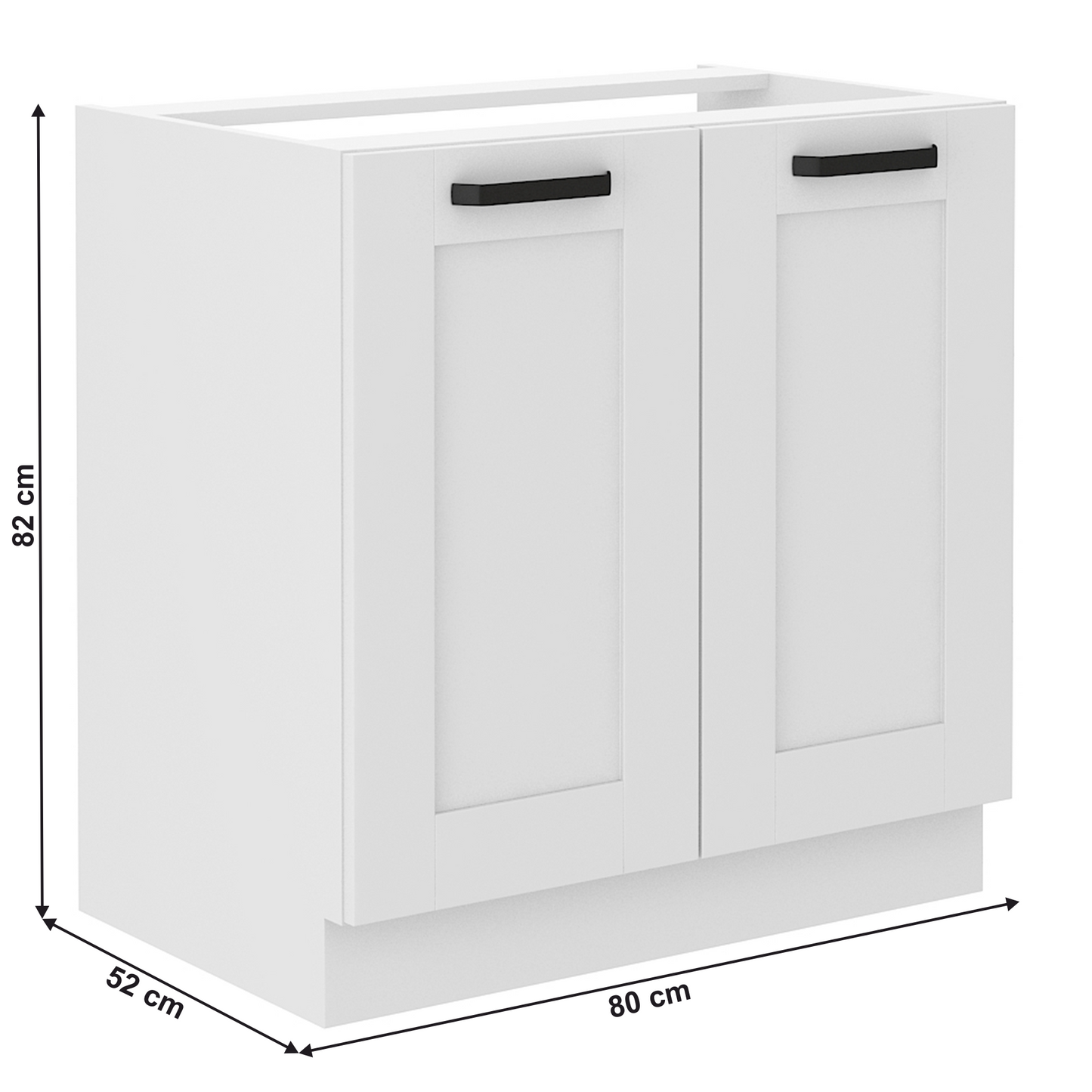 Dulap pentru chiuvetă, alb, LULA 80 ZL 2F BB