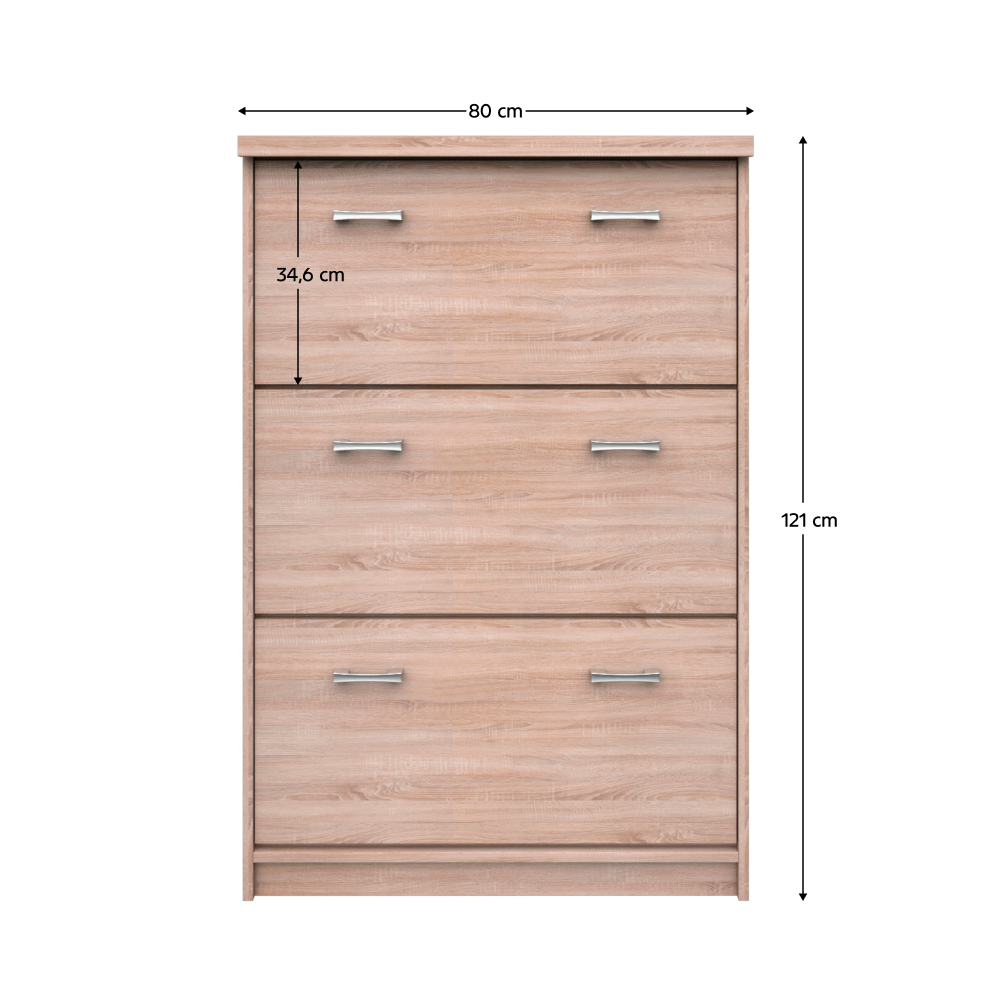Dulap pentru pantofi 3K, stejar Sonoma, TOPTY TIP 24