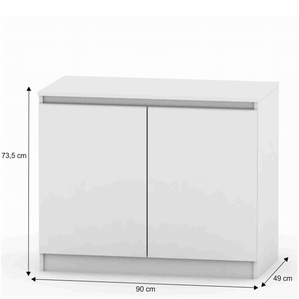 Comodă cu 2 uşi, albă, HANY NEW 008