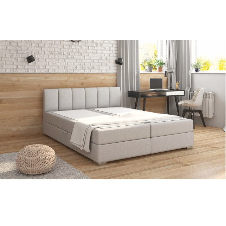 boxspring pat 160x200, gri deschis, RIANA KOMFORT