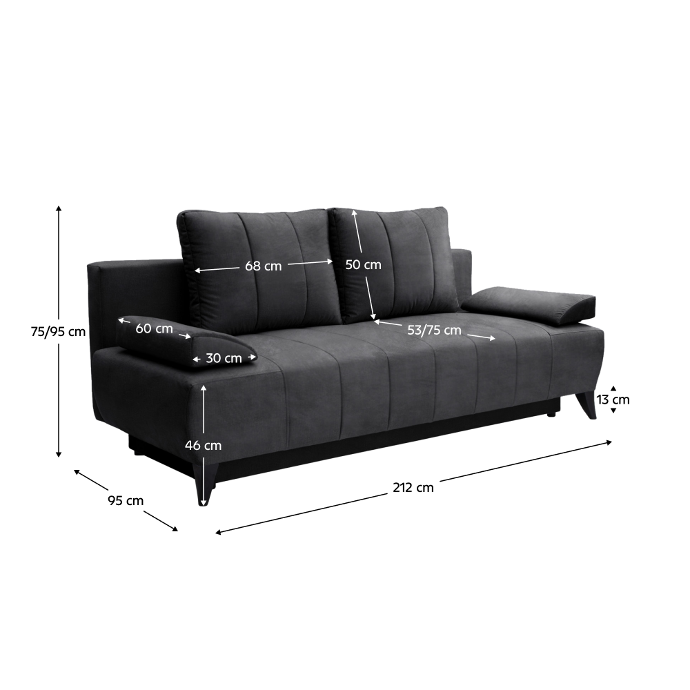 Canapea extensibilă, gri, BERO