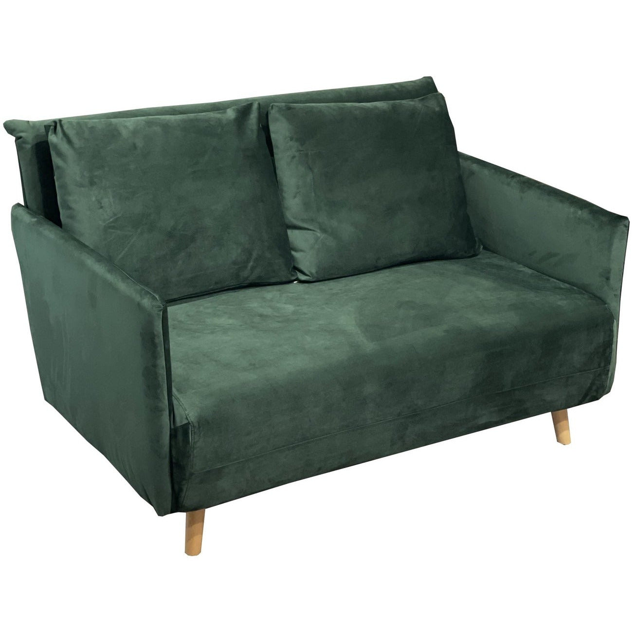 Canapea extensibila 2 locuri Milagro, catifea verde