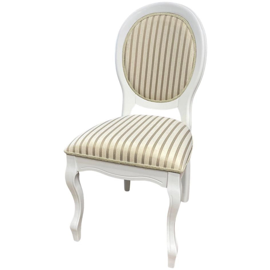 Scaun Fiona, cadru lemn 46 * 45 * 97 cm, ivory, imprimeu dungi