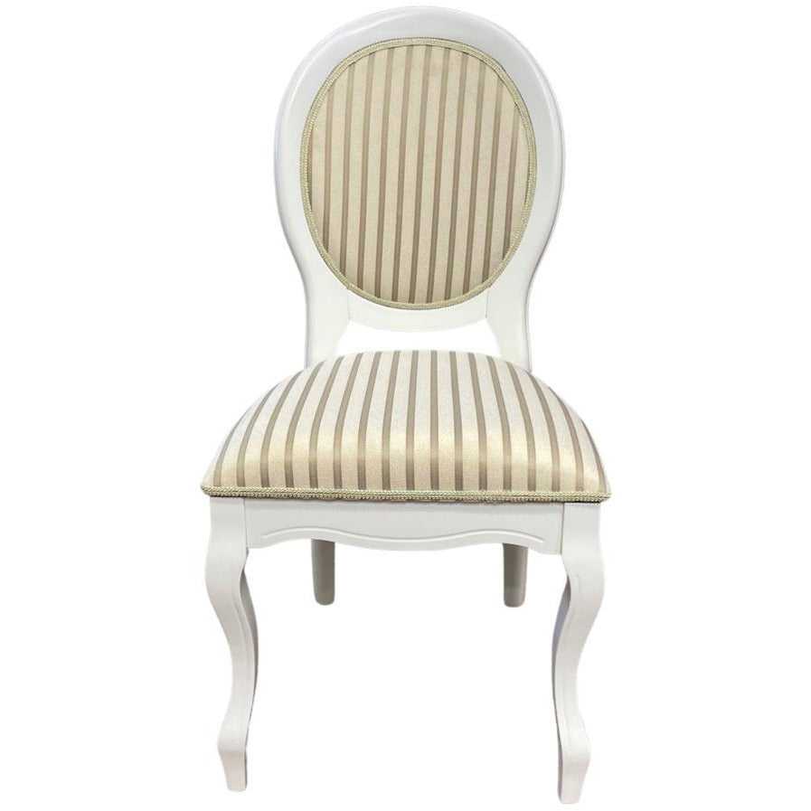 Scaun Fiona, cadru lemn 46 * 45 * 97 cm, ivory, imprimeu dungi