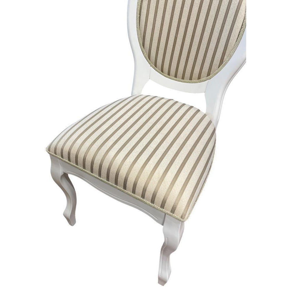 Scaun Fiona, cadru lemn 46 * 45 * 97 cm, ivory, imprimeu dungi