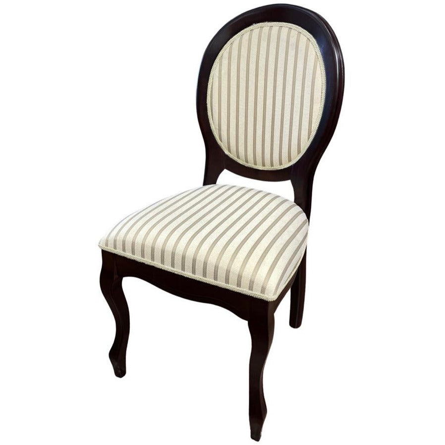 Scaun Fiona, cadru lemn 46 * 45 * 97 cm, dark walnut, imprimeu dungi