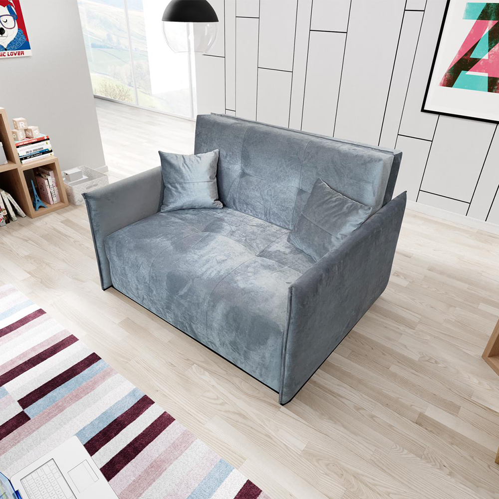 Canapea pliantă cu 2 locuri, gri deschis Riviera, ALANA