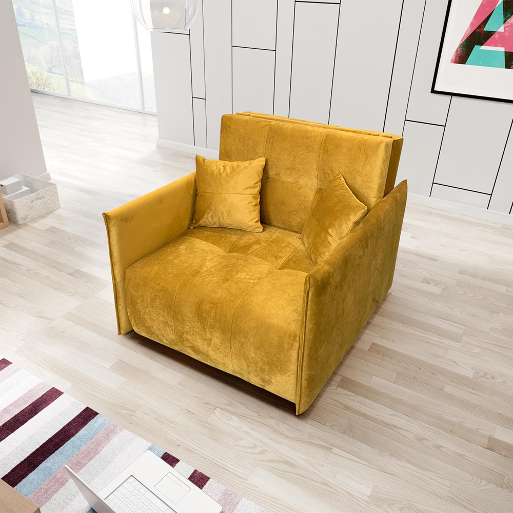 Fotoliu pliabil, ţesătură muştar Riviera, ALANA