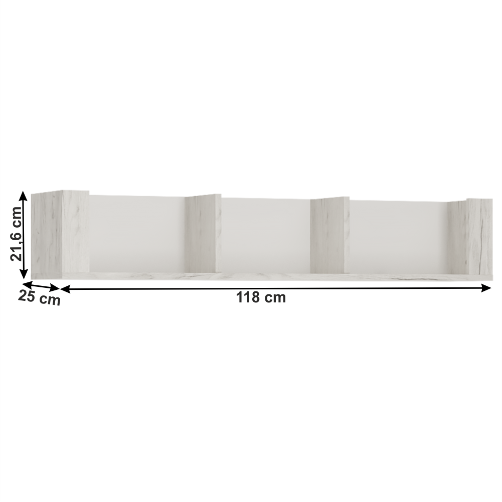 Poliţă TIP 61, alb craft, ANGEL