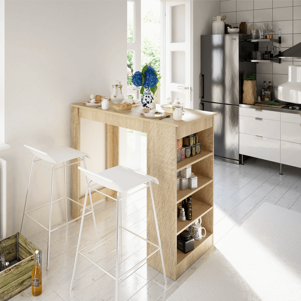 Masă de bar, stejar sonoma, 117x57 cm, AUSTEN