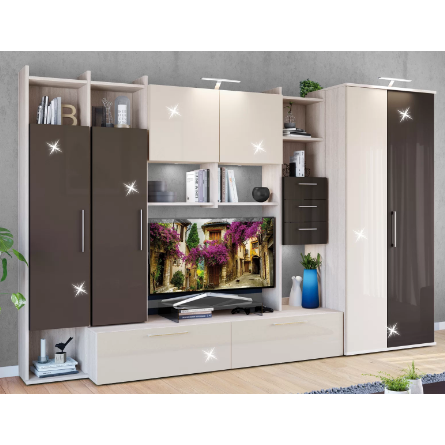 Living Box Plus L333 cm trufa/ casmir super lucios