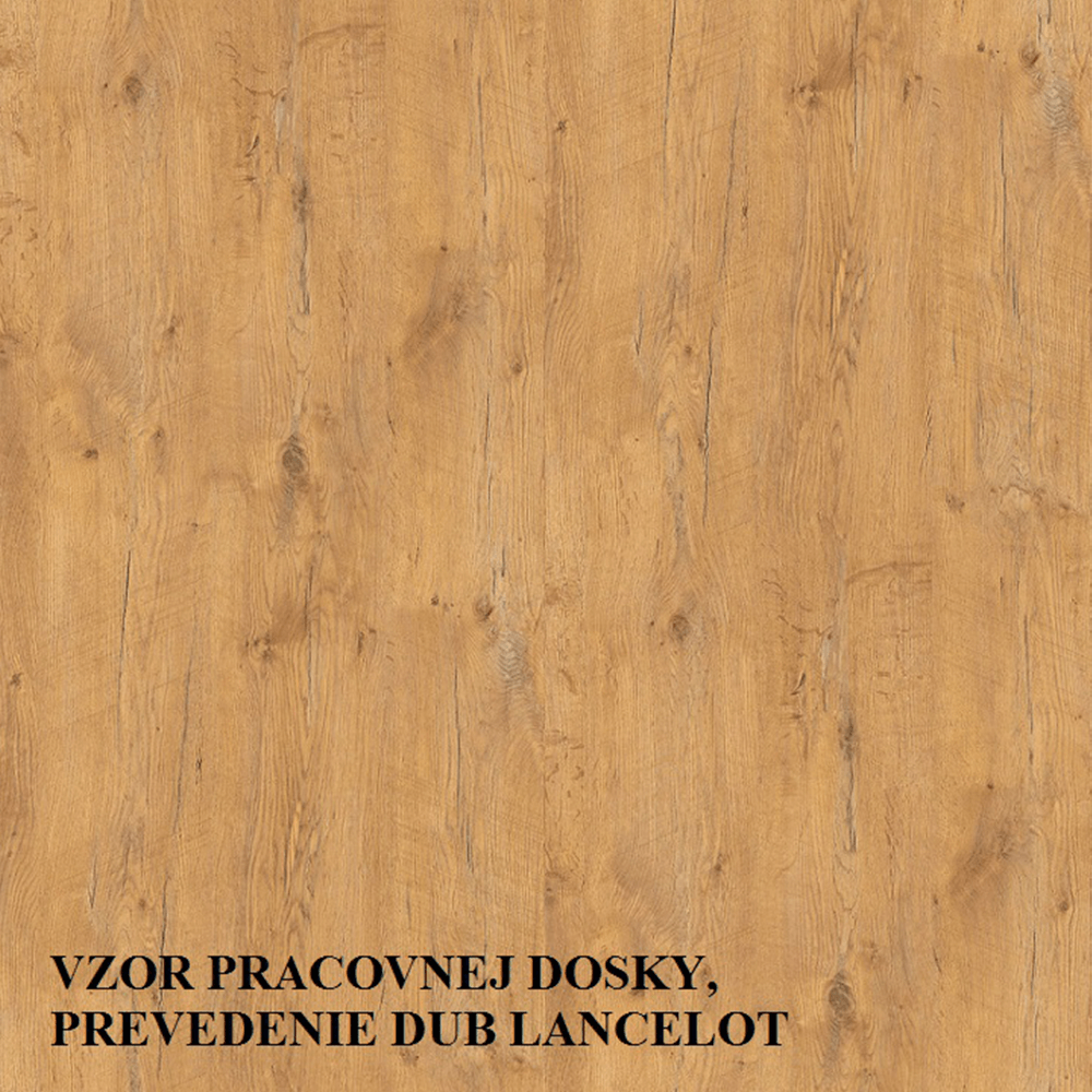 Cabinet inferior, alb extra lucios HG/stejar Lancelot, VEGA D60 1F BB