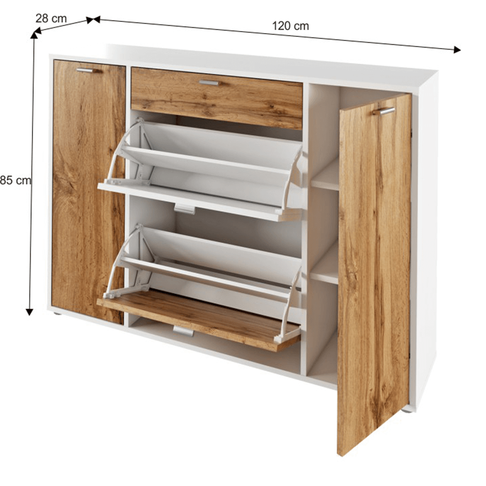 Pantofar, alb/stejar wotan, ANABELA