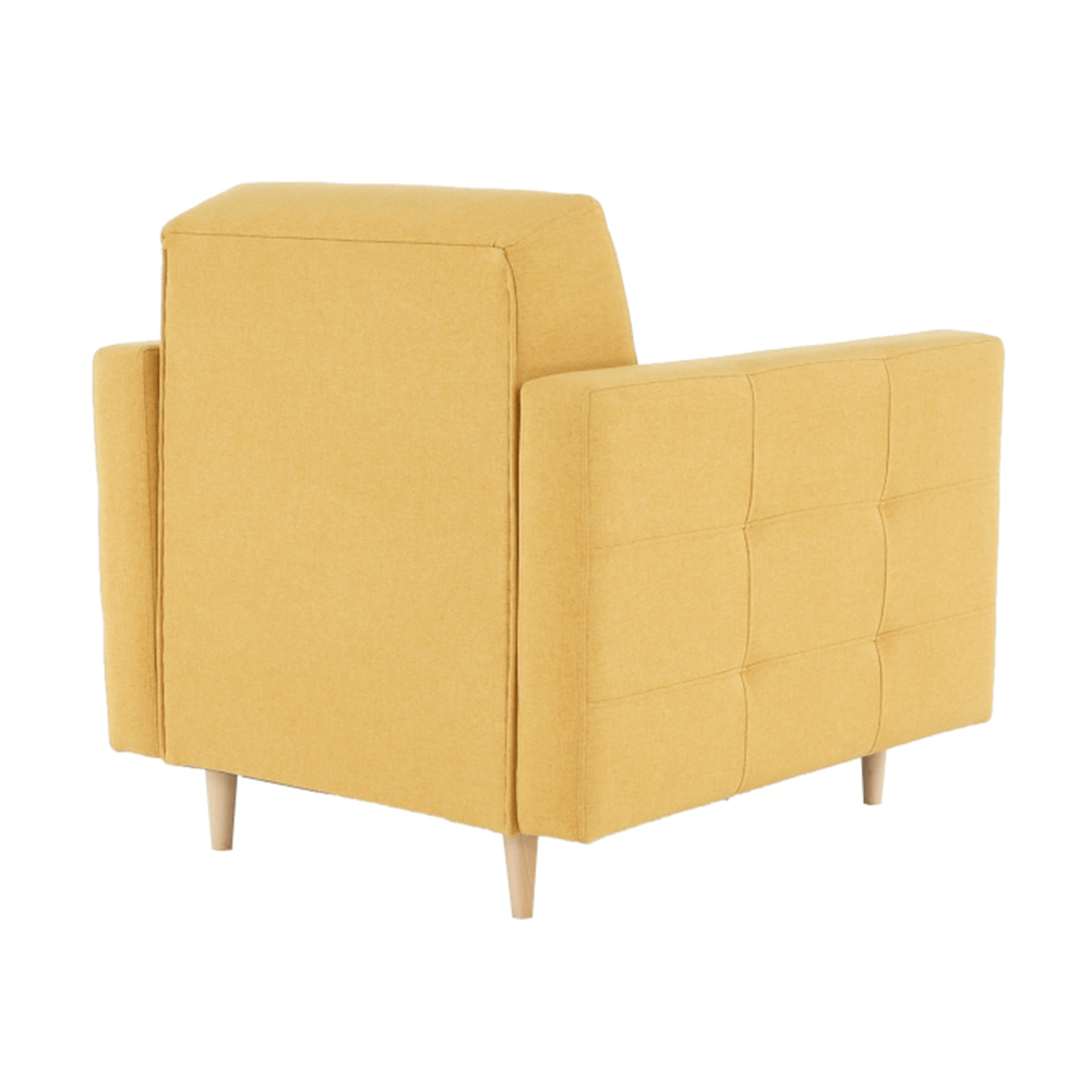 Fotoliu complet tapiţat, material textil muştar, AMEDIA