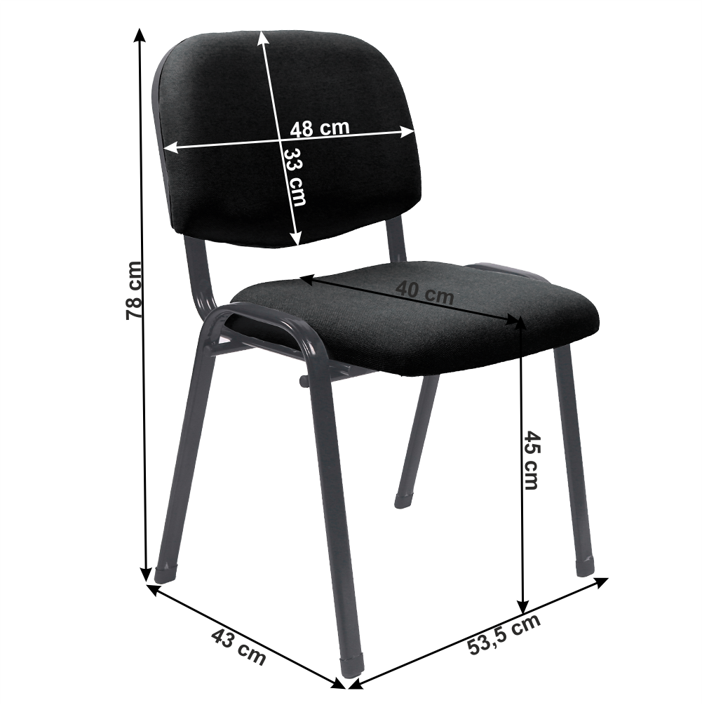 Scau de birou, negru, ISO 2 NEW