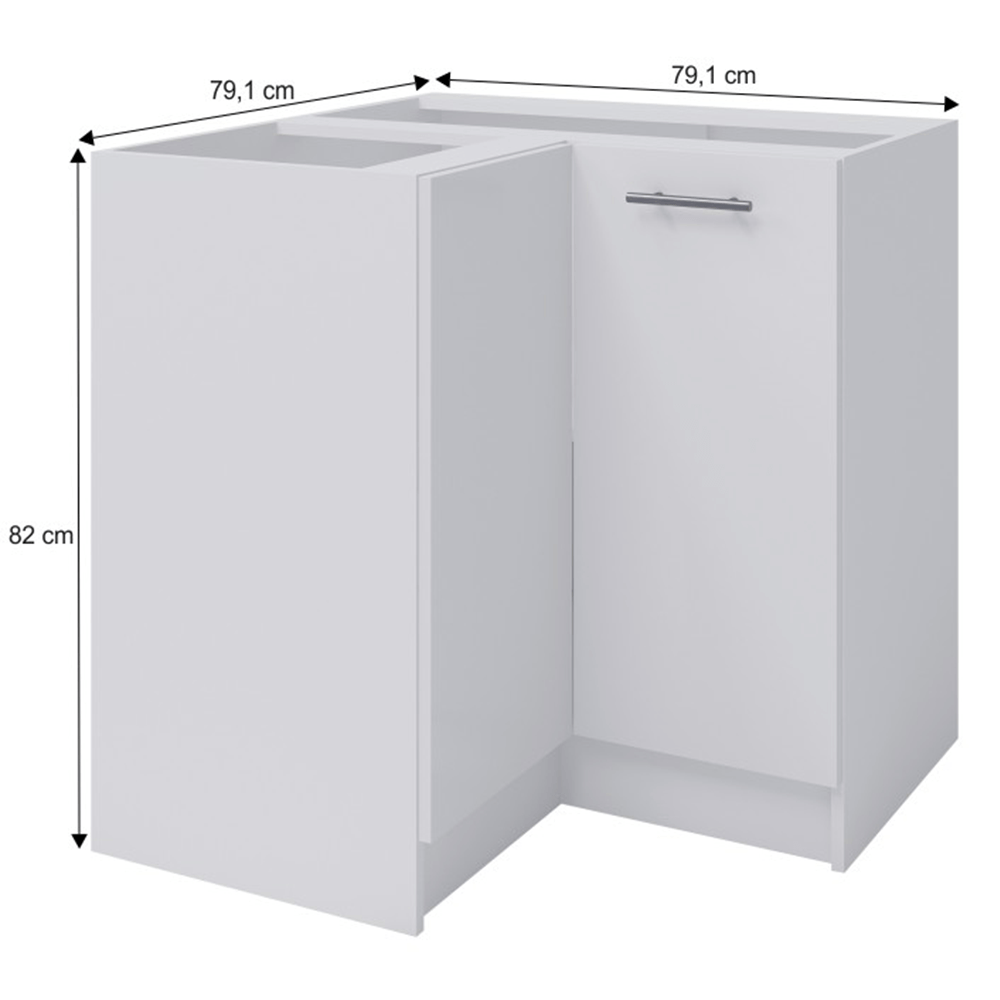 Dulap inferior de colţ, alb, FABIANA S - 90N