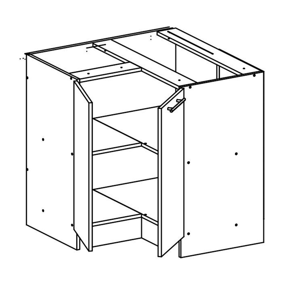 Dulap inferior de colţ, alb, FABIANA S - 90N
