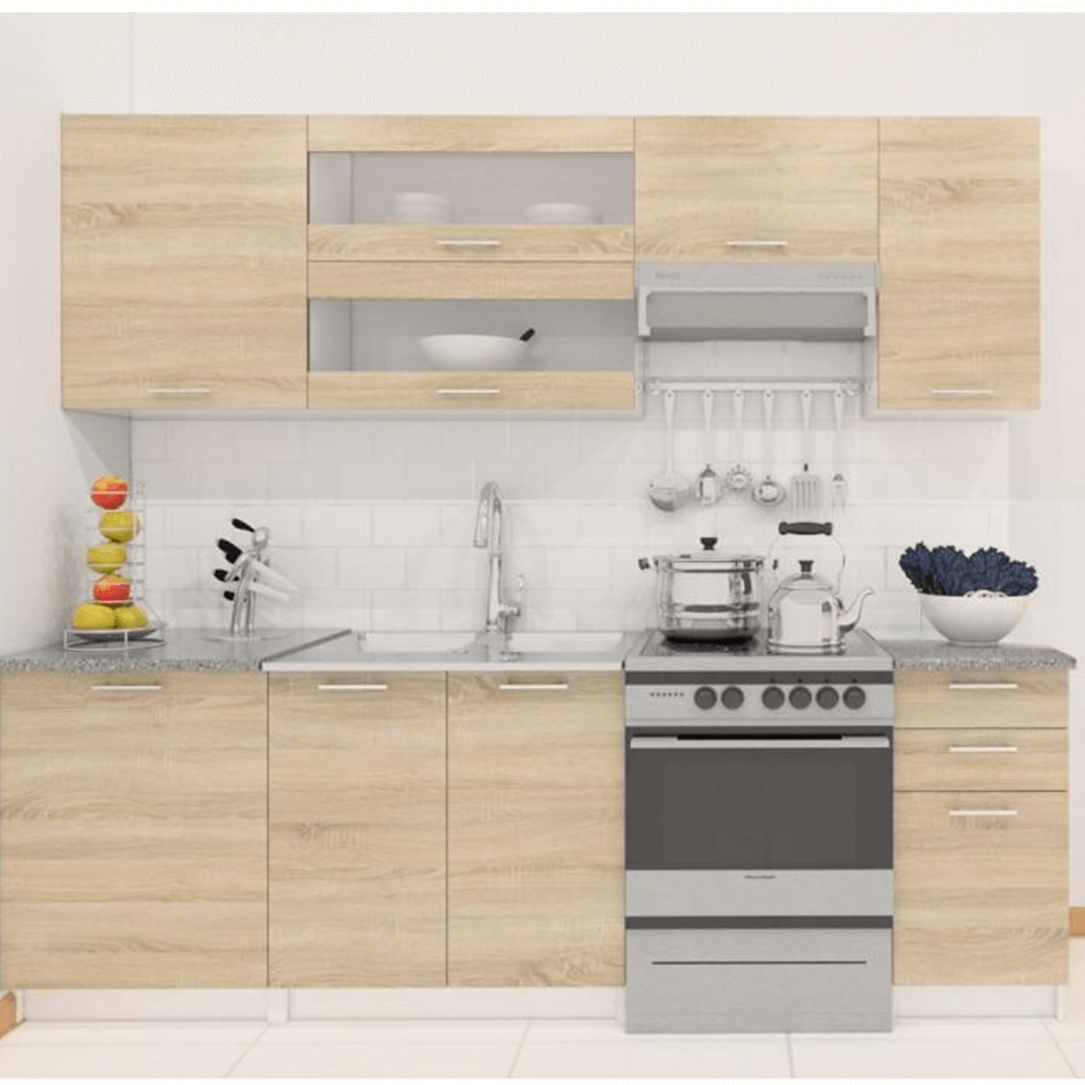 Dulap inferior, stejar sonoma/alb, FABIANA S - 80