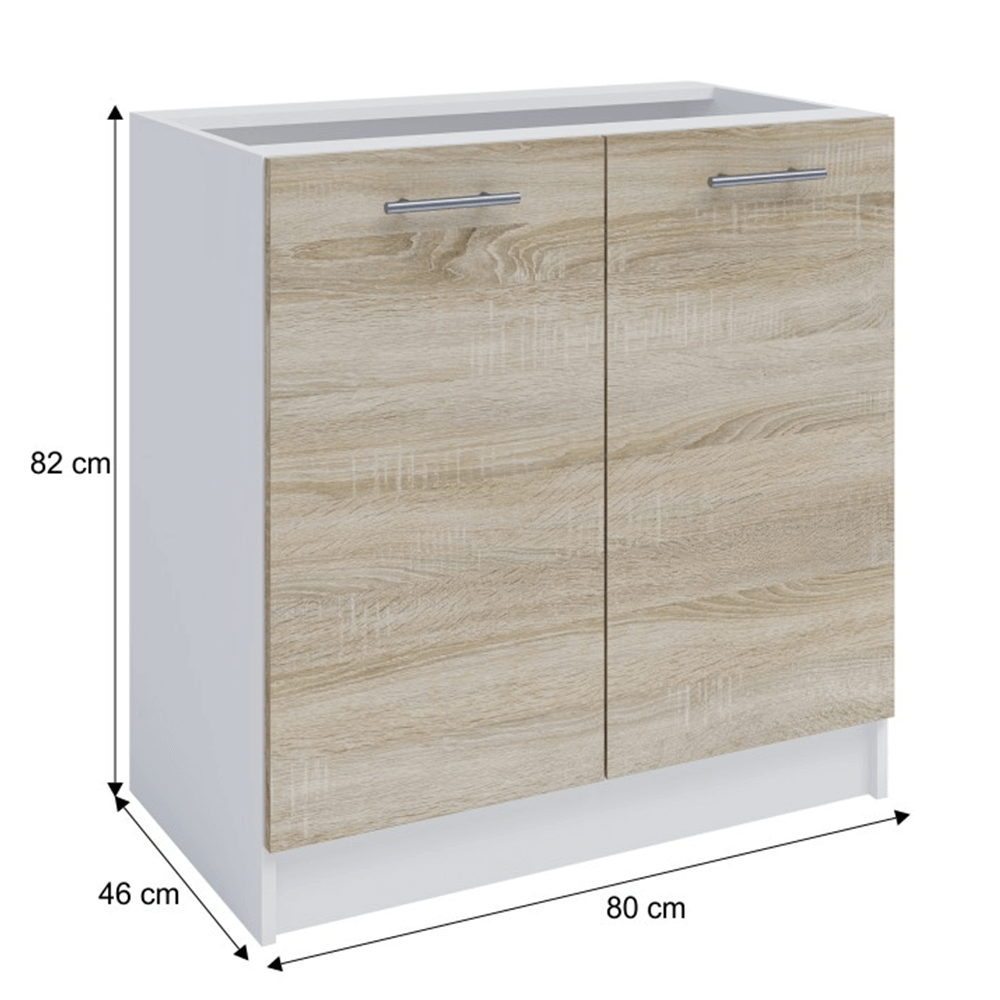 Dulap inferior, stejar sonoma/alb, FABIANA S - 80