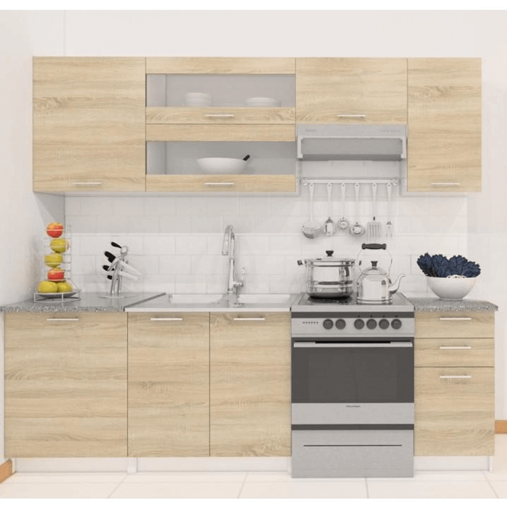 Dulap inferior, stejar sonoma/alb, FABIANA S - 60KU