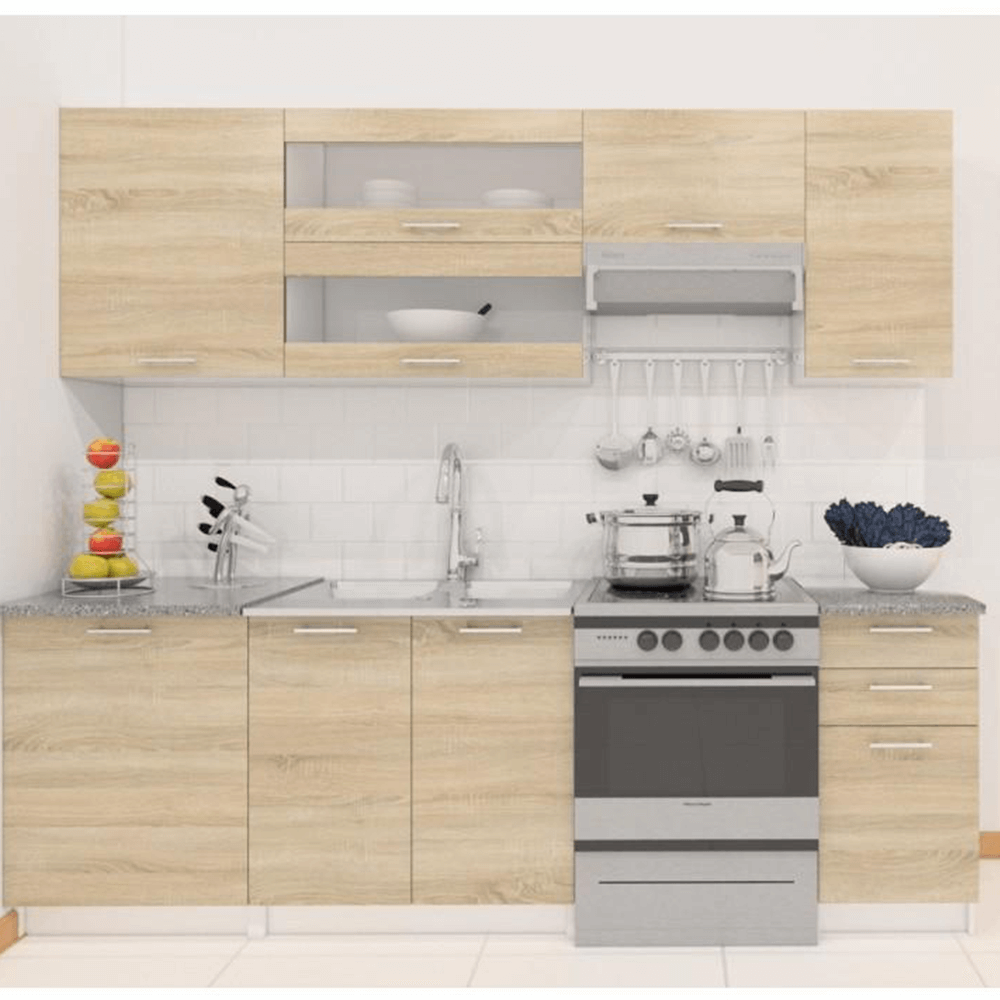 Dulap inferior de colţ, stejar sonoma/alb, FABIANA S - 90N