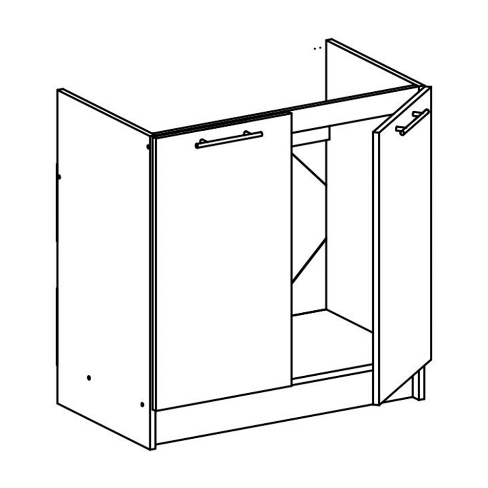 Dulap inferior, stejar sonoma/alb, FABIANA S - 80ZL