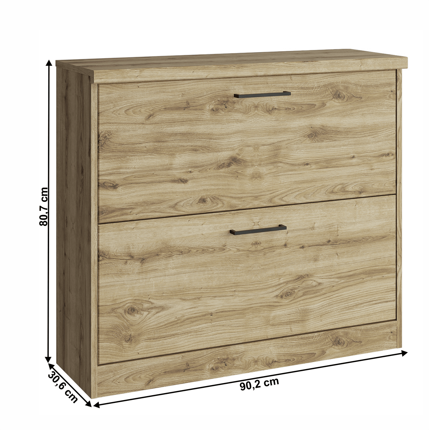 Dulap de pantofi 2K, stejar navarra, DORSI