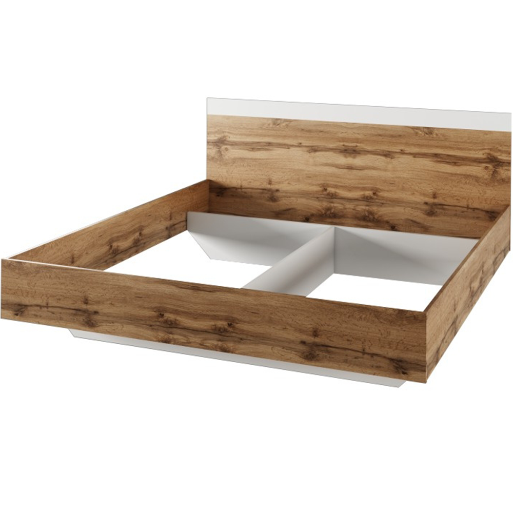 Set dormitor (pat 160x200 cm), stejar wotan/alb, GABRIELA NEW
