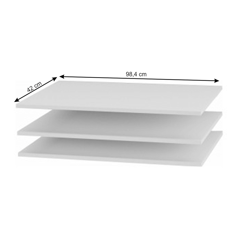 Poliţe pentru garderobier, alb, 3 buc., GABRIELA