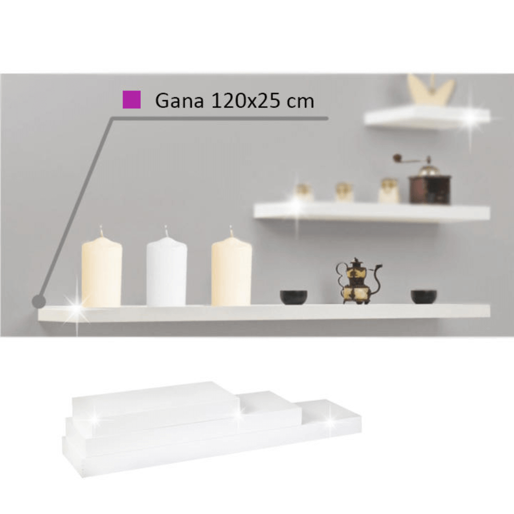 Poliţă, strălucire albă, 120x25, GANA FY 11044-1